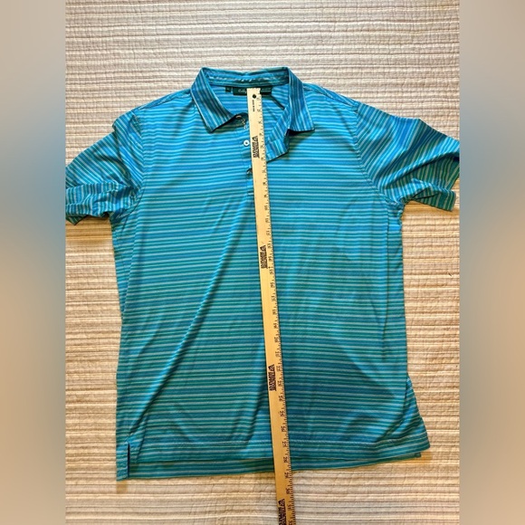 Bobby Jones Blue Striped Golf Polo Shirt Men’s Size L 100% Cotton Short Sleeve - Picture 6 of 7